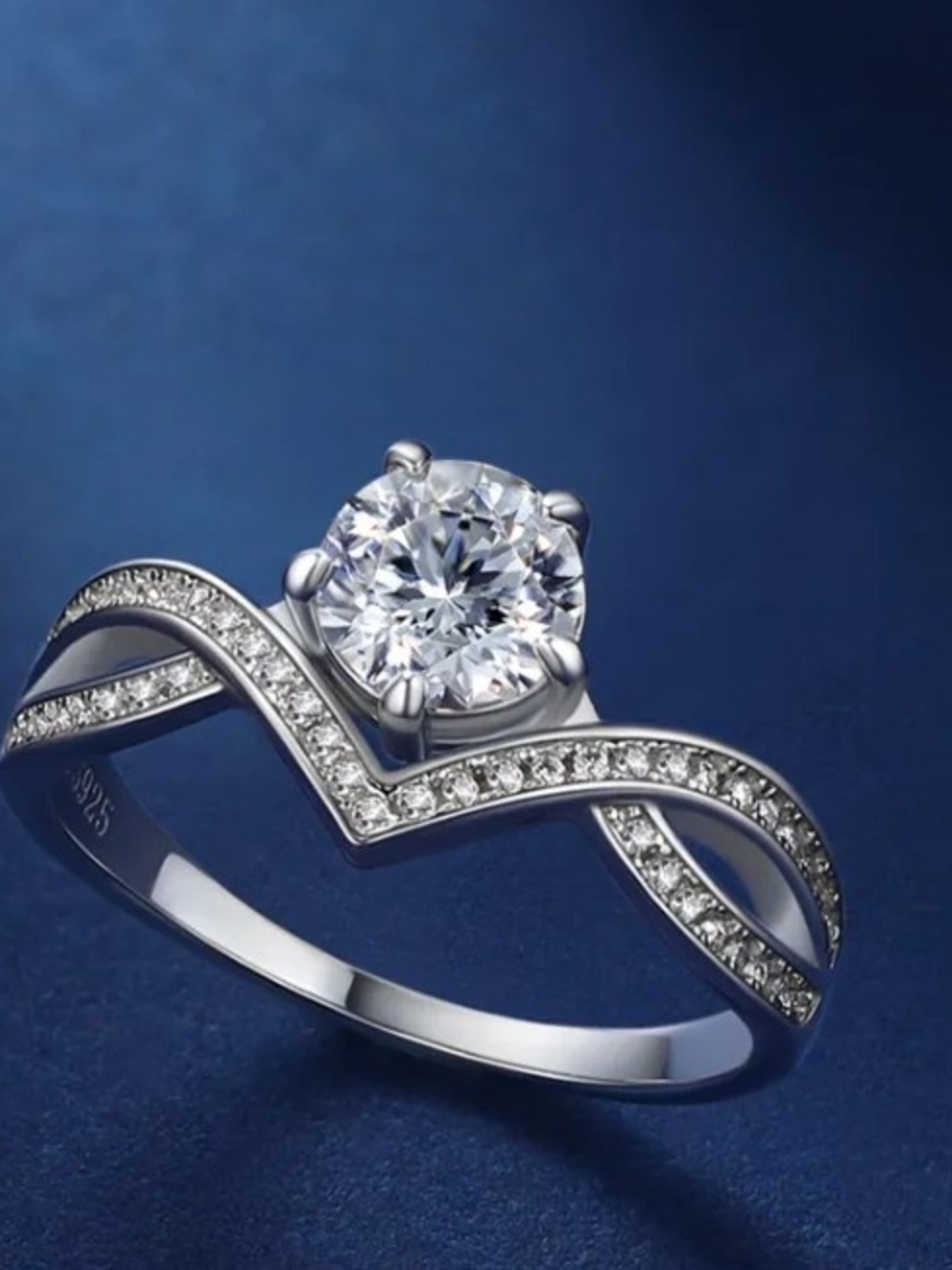 .925 Moissanite Sterling Silver Ring